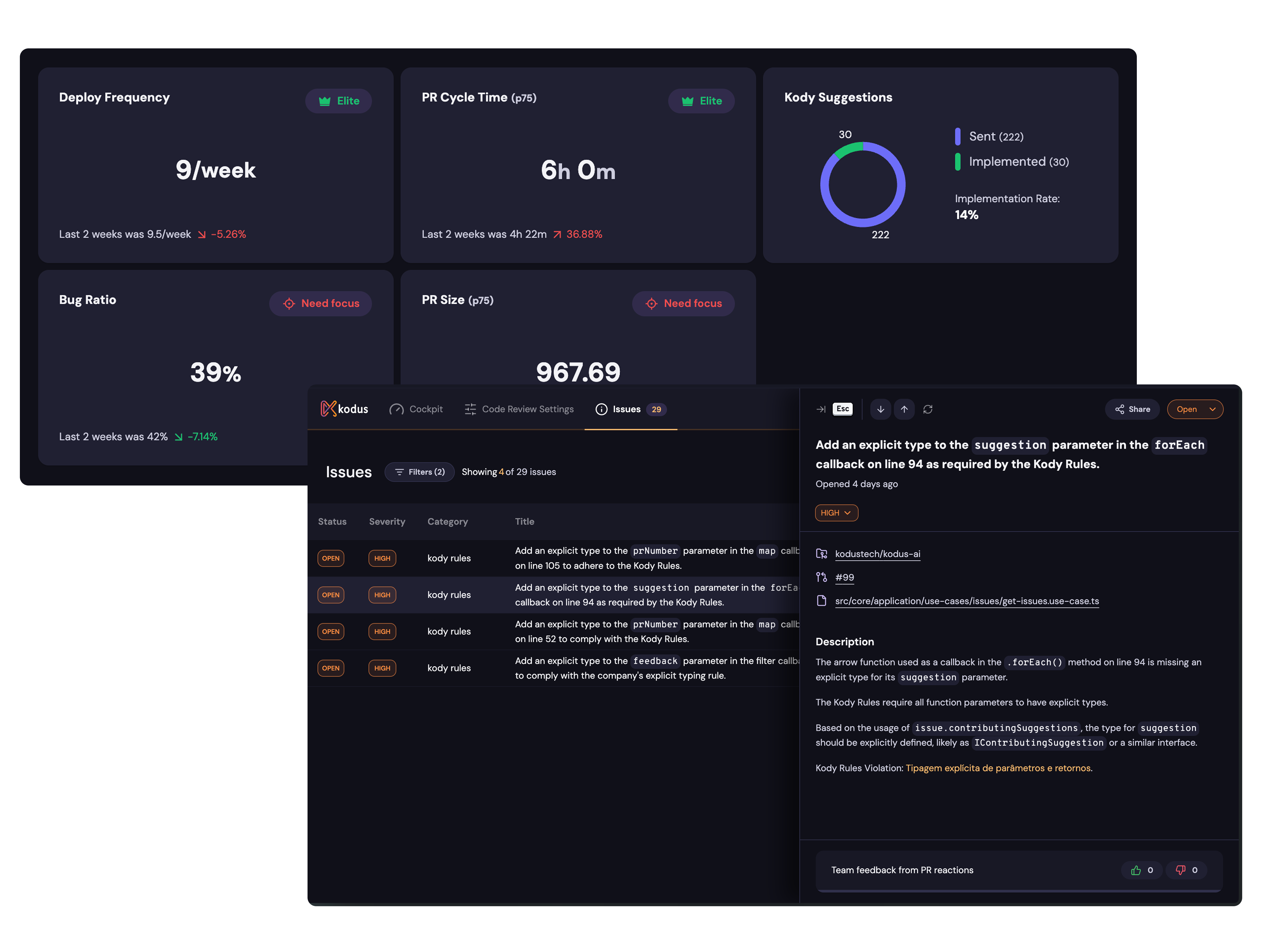 Kodus cockpit and kody issues