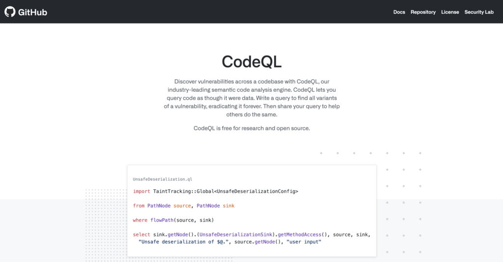 GitHub Advanced Security (CodeQL)