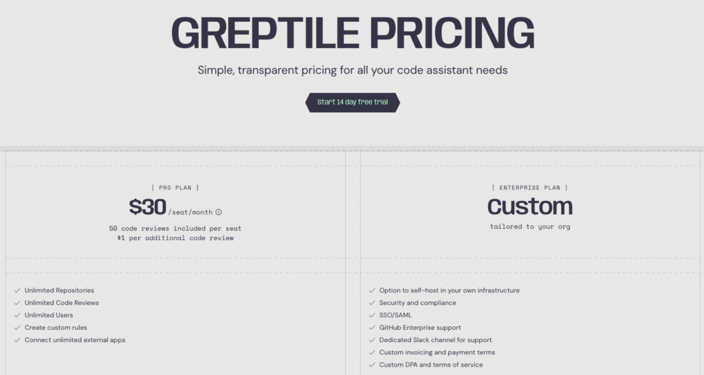 pricing greptile

