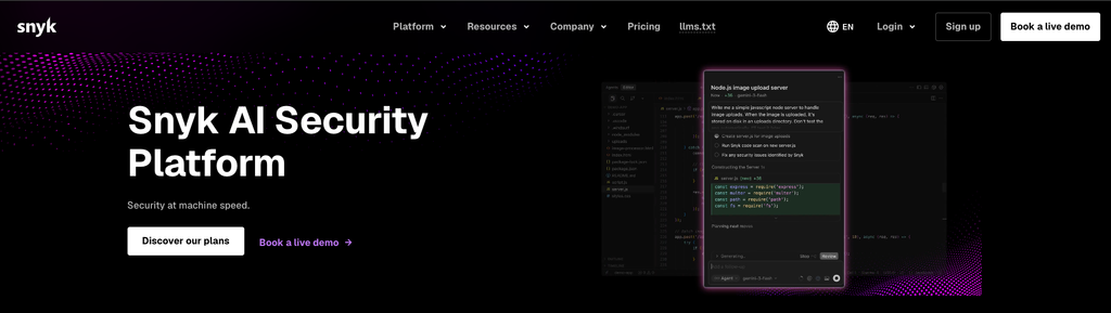 Snyk Code product page