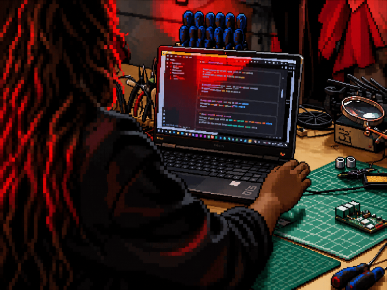 woman doing a Rust code review